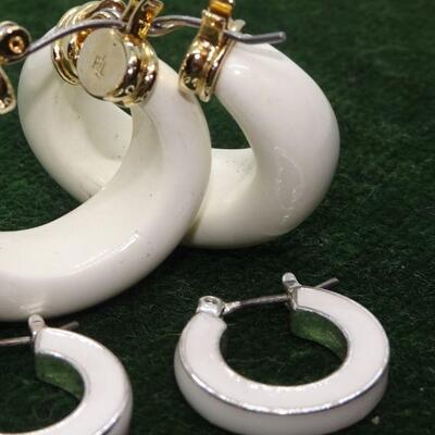 Ralph Lauren White Earrings (2) pair 