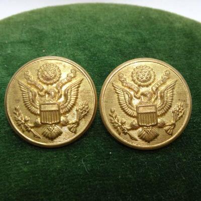 2 Large US Military Coat Buttons 