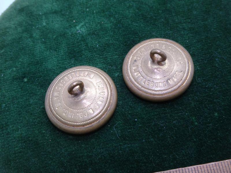 2 Large US Military Coat Buttons