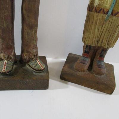 Wood Indian Couple Dolls CIRCA 1900
