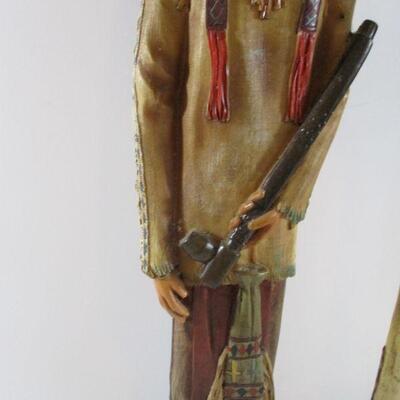 Wood Indian Couple Dolls CIRCA 1900