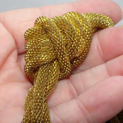 Vintage Gold Tone Snake Drop Knot Necklace 