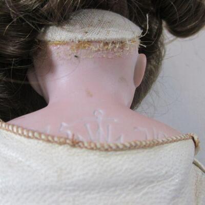 Antique Bisque â€œGerman Doll with Kid Body Unknown 12" (For Repair or Parts Only) Fixer Upper  