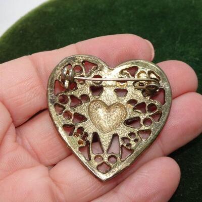 Victorian Style Heart Pin, Sweetheart Jewelry 