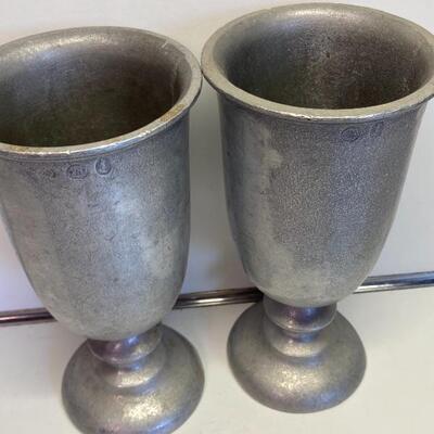 Vintage Wilton USA Pewter Plough Tavern Glasses