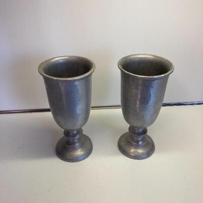 Vintage Wilton USA Pewter Plough Tavern Glasses