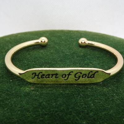 Heart of Gold Cuff Bracelet, Gold Tone 