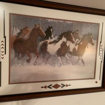 B506 Signed and Numbered Lithograph of Horses by Chris Cummings 