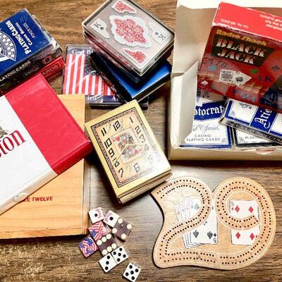 LOT 310  GAMING GROUP DECKS OF CARDS DOMINOES ELECTRONIC BLACK JACK DICE
