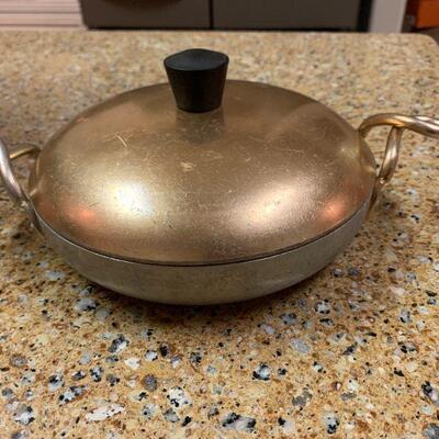 Vintage Wear Ever Aluminum Hallite Saucepan With Copper Twisted Handles