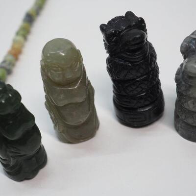 Lot 107 Carved real jade collection