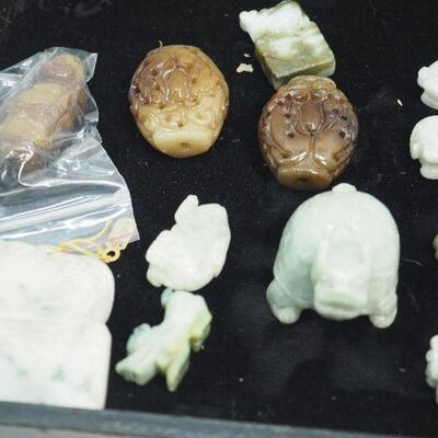 Lot 107 Carved real jade collection