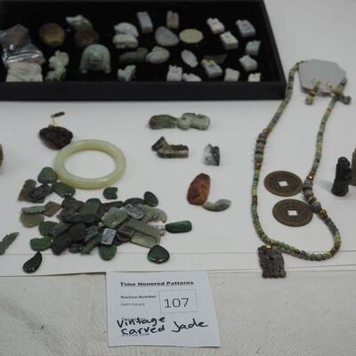 Lot 107 Carved real jade collection