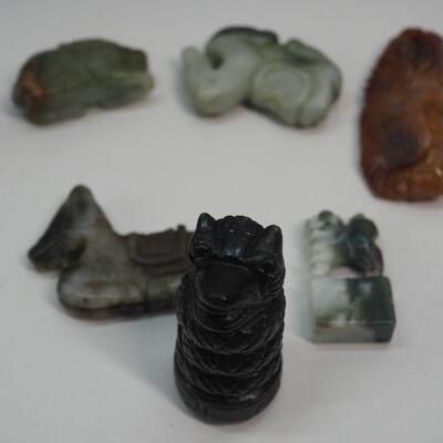 Lot 107 Carved real jade collection
