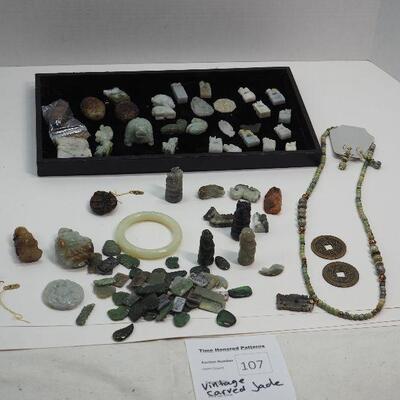 Lot 107 Carved real jade collection
