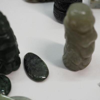 Lot 107 Carved real jade collection