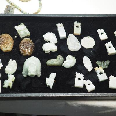 Lot 107 Carved real jade collection