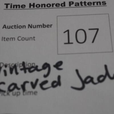 Lot 107 Carved real jade collection