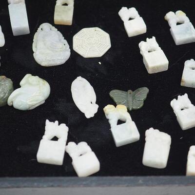 Lot 107 Carved real jade collection