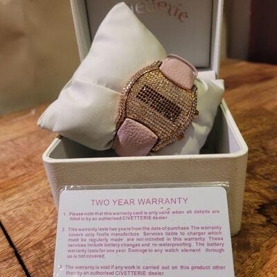 Pink Swarovski Crystal women's watch