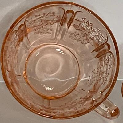 Depression Glass Sharon Pink Coffee Cups (Set of 6)