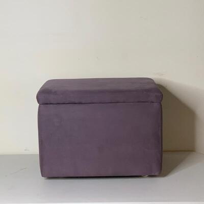 Purple Suede Rolling Ottoman with Storage 
