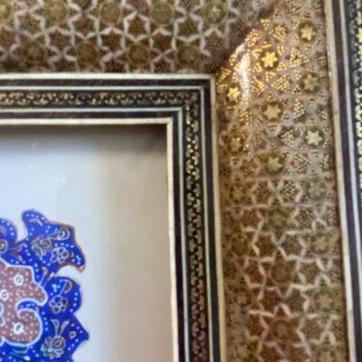 Persian Miniature Art Painting with Mosaic Frame 