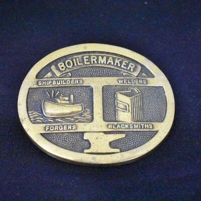 1978 Solid Brass Boilermaker Belt Buckle