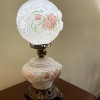 Vintage Phoenix Table Lamp Oil Lamp Style Wild Rose  Gone with the Wind Style 