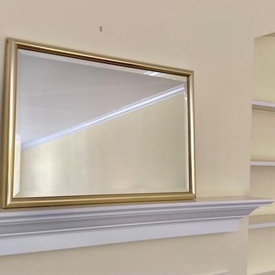 RETRO Brass Round Edge Wall Mirror with Beveled Mirror 