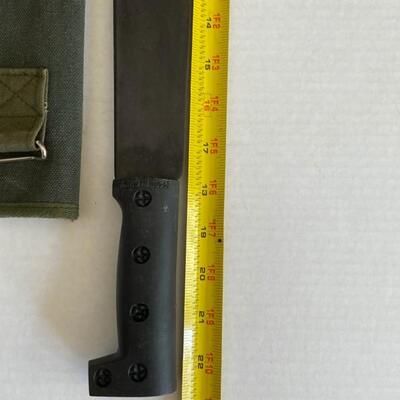 Machete with green fabric sheath 22" long Made in China 