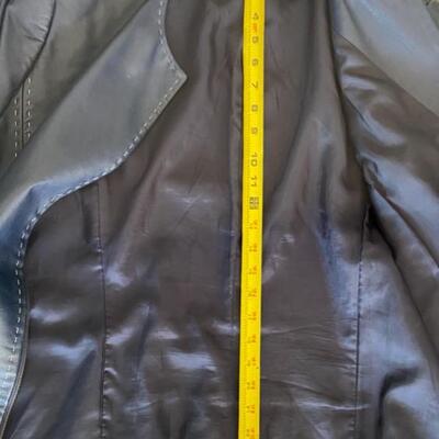 Dana Buchman Lambskin jacket dark navy slate blue size 14 style DBMU4975