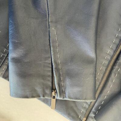 Dana Buchman Lambskin jacket dark navy slate blue size 14 style DBMU4975