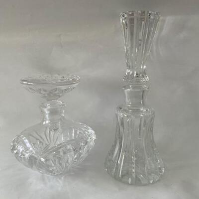 LOT of 2 lead crystal bottles decanters with stoppers purchased in Ireland