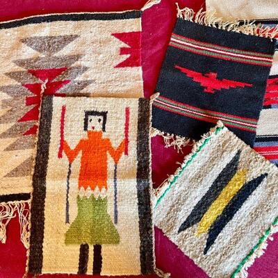 Lot 21  Group of Native American Samplers Navajo Chumayo Textiles