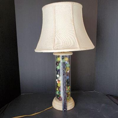 Vintage Lamp w/ Marbles in Base