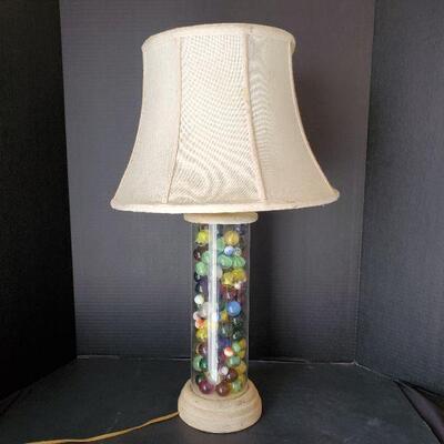 Vintage Lamp w/ Marbles in Base