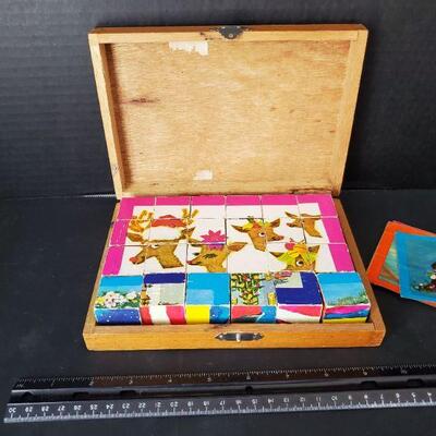 Vintage Christmas Block Puzzle Box