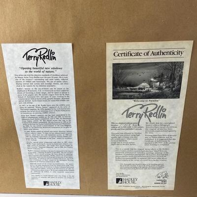 Terry Redlin Signed Lithograph with Certificate of Authenticity 