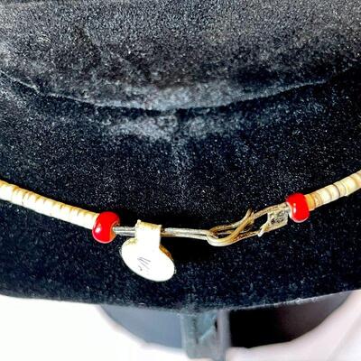 Lot 37  Vintage Native American Jewelry Collar Heishei Necklace Inlay w/Various Stones 