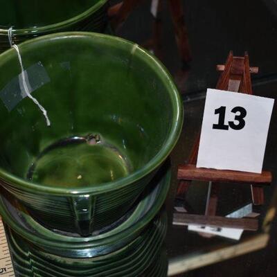 1940 McCoy Dark Green Pot & Saucer 