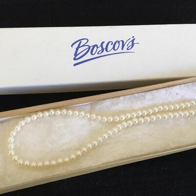 Vintage Faux Pearl Necklace and Box