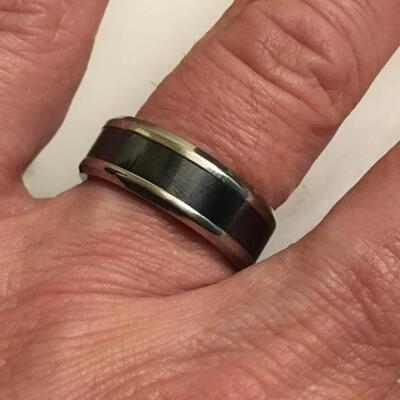 QG Titanium / Ceramic Wedding Band Size 8