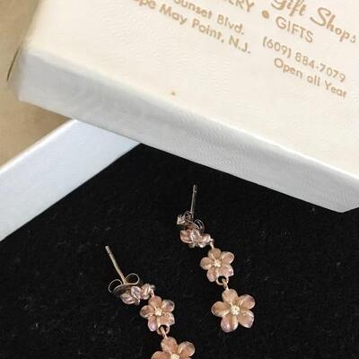 Vintage Gold Tone Flower Earrings with 14k Gold Posts
