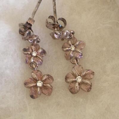 Vintage Gold Tone Flower Earrings with 14k Gold Posts