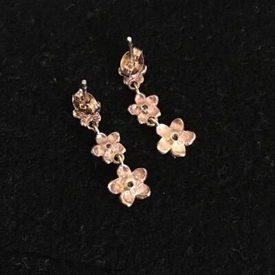 Vintage Gold Tone Flower Earrings with 14k Gold Posts