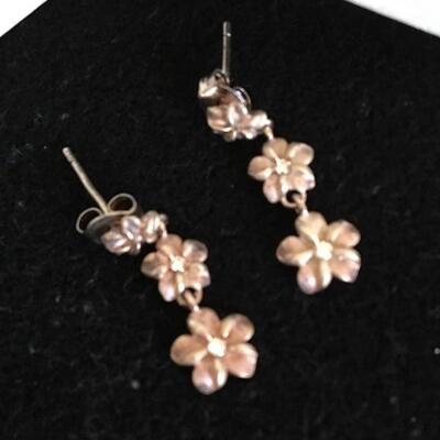 Vintage Gold Tone Flower Earrings with 14k Gold Posts