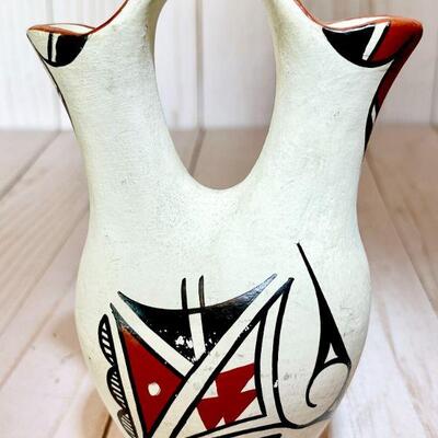 Lot 47  Vintage Native American Pueblo Pottery Group of Wedding Vases Acoma Jemez 