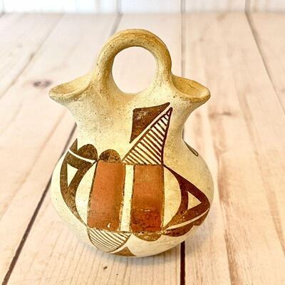 Lot 47  Vintage Native American Pueblo Pottery Group of Wedding Vases Acoma Jemez 