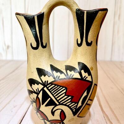 Lot 47  Vintage Native American Pueblo Pottery Group of Wedding Vases Acoma Jemez 